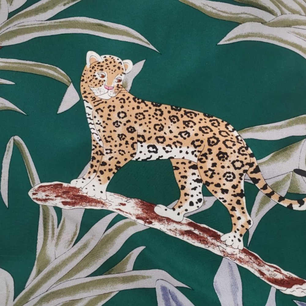 Gant Gaither Vintage Jungle Leopard Silk Scarf